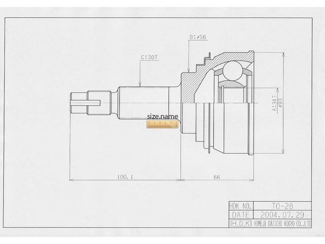 CV Joint, TO-28, 34-56-30