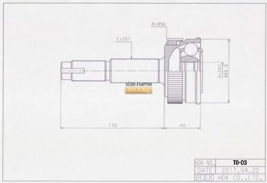 CV Joint, TO-03, 24-56-26