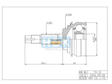 CV Joint, TO-12,  27-56-26